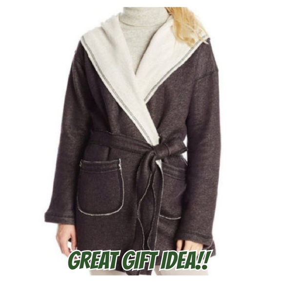 Sanctuary Jackets & Blazers - NWT SANCTUARY Hooded Gray Fleece Wrap Jacket Sz L